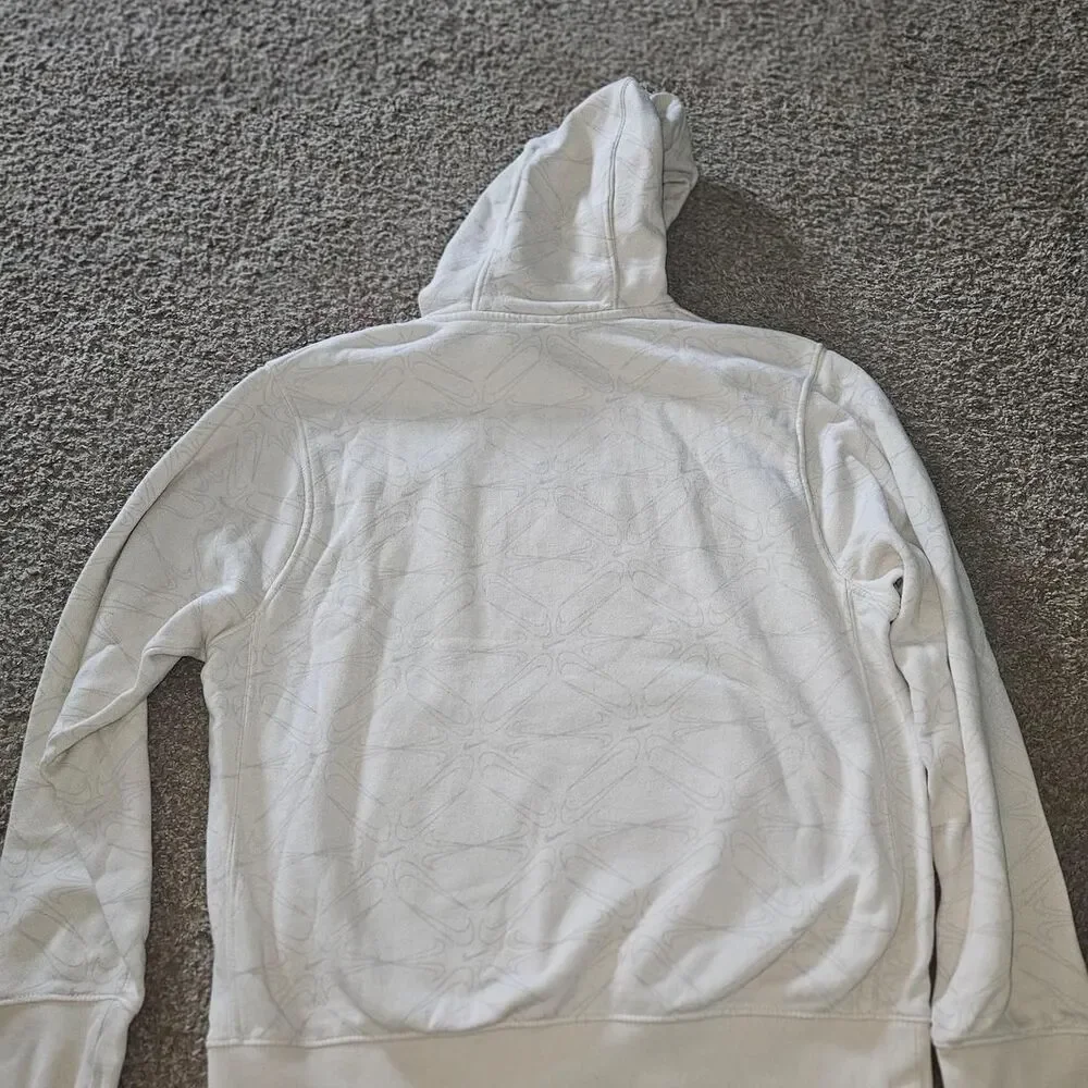 Nike Men's White and Cream Hoodie